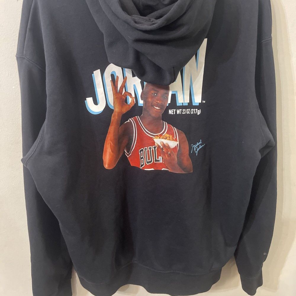 Jordan Flight MVP Mens Black Fleece Pullover Hoodie Size Large DV7592-010
